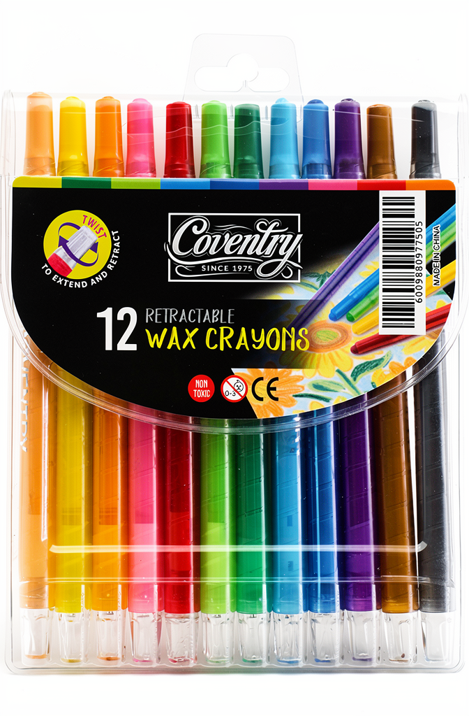 Retractable Wax Crayons 12s