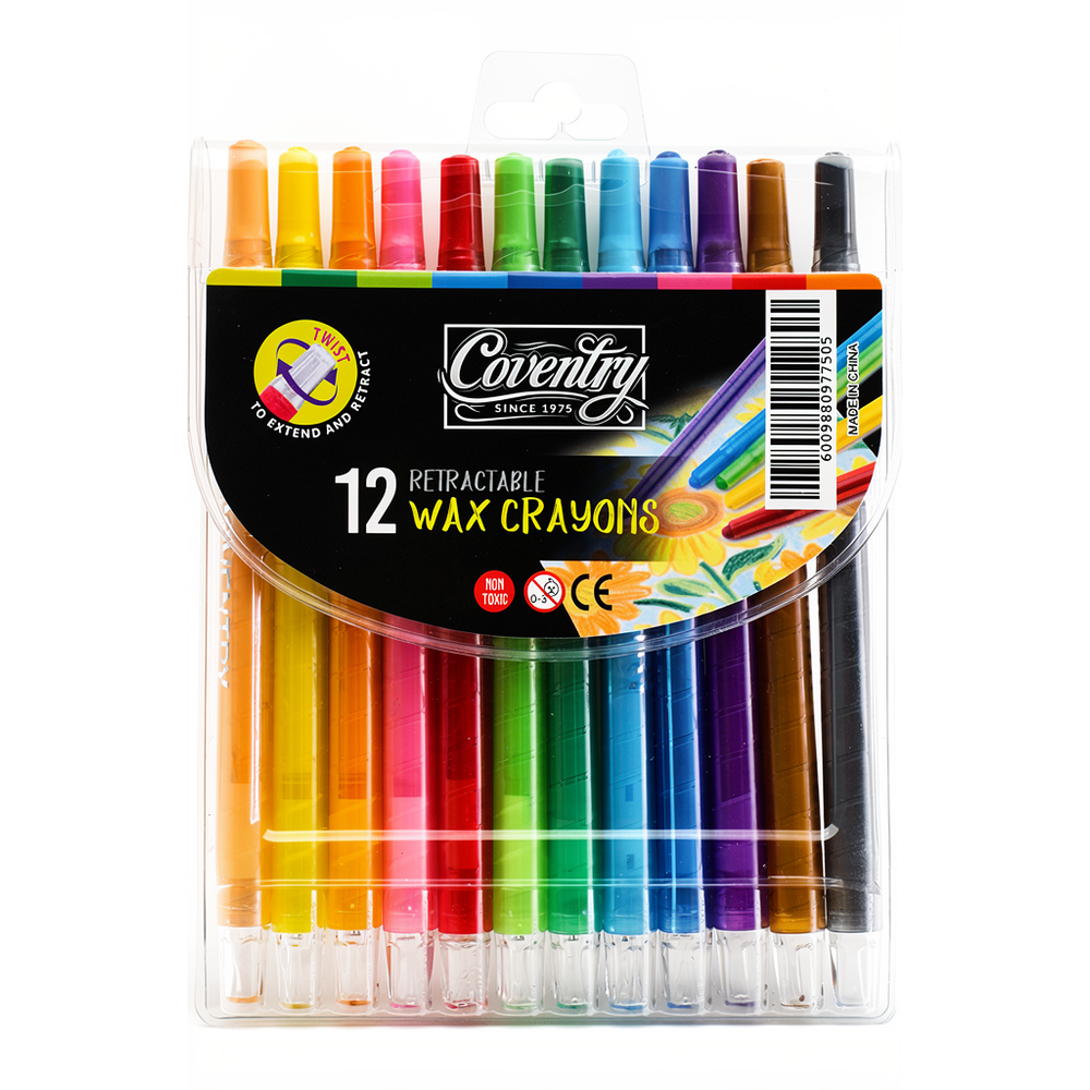 Retractable Wax Crayons 12s